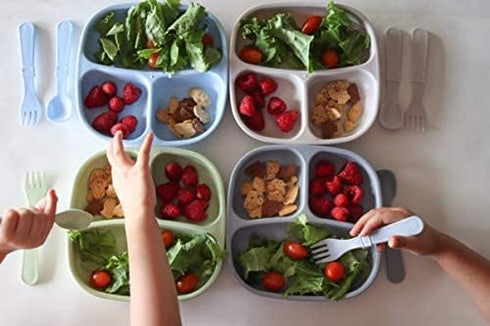 Re-Play Toddler Forks and Spoons, Pack of 8, 4 Kids Forks with Rounded Tips and 4 Deep Scoop Spoons