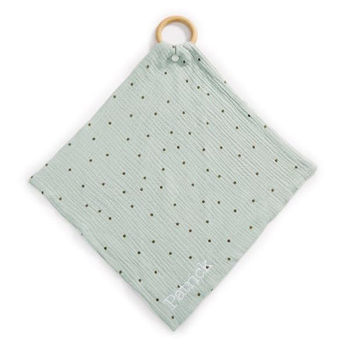 Personalized Polka Dot Mini Teether Blanket - Custom Embroidery Available