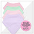 REVERSIBLE & WATERPROOF Cotton Baby Bandana Drool Bibs for Girls - Pack of 4 Soft Absorbent Teething Bib Set
