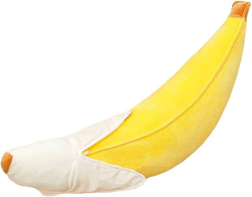 Banana Plush Pillow, Soft Food Plushie Hugging Pillow, Gift for Birthday, Valentine, Christmas (19.6 inches)