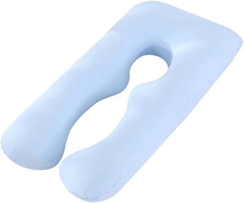SHOWERORO U-Shape Pregnancy Pillow Case Soft Sky Blue Maternity Support Cover Washable Cushion Case for Body Support