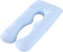 SHOWERORO U-Shape Pregnancy Pillow Case Soft Sky Blue Maternity Support Cover Washable Cushion Case for Body Support