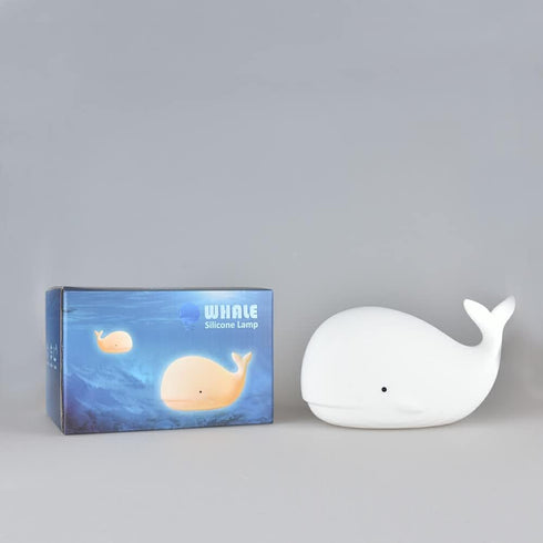 TriPro Under the Sea Nursery Decor Night Light, Soft Silicone Whale Lamp for Baby & Toddler Room, Ocean Theme Nursery