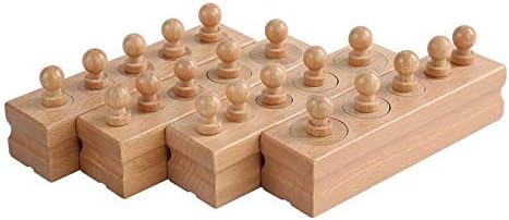 Adena Montessori Mini-Cylinder Block (Set of 4) Educational Tools for Preschool Early Montessori Toys