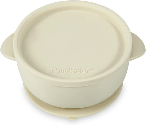 PandaEar 3 Pack Baby Bowls with Suction, Leak-Proof Silicone Food Bowl with Lids, Pink Rose Linen