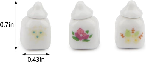 Set 1:12 Dollhouse Seasoning Jar Miniature Sugar Shaker Candy Food Model Jars Dollhouse Ornament Mini Scene Accessories