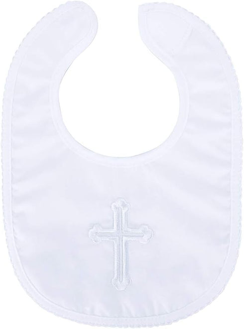 KESICI Baptism Bib for Baby Boy and Girls - Soft Cotton Adjustable Christening