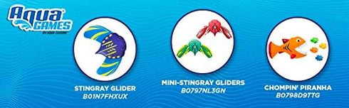 2 Pack 40 Aqua Mini Stingray Gliders - - Underwater Pool Toys with Adjustable Fins Travel Up to Feet