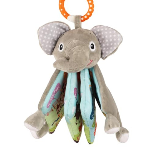 Set Crinkle Fish Baby Books & Elephant Teething Toy for Infants