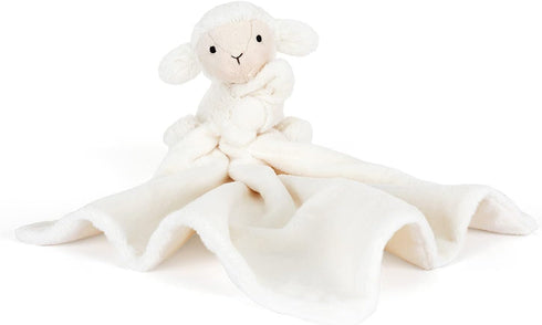 Jellycat Bashful Lamb Soother, 13.5 inches - Security Blanket & Lovey for Babies