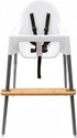 PandaEar High Chair Footrest for IKEA Antilop, Adjustable Height Natural Bamboo Wooden Footrest with Rounded Corners
