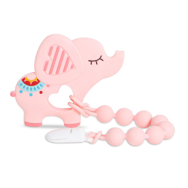 Baby Teething Toys,Food Grade Silicone Teether with One-Piece Pacifier Clip Holder,Shower Gift,Highly
