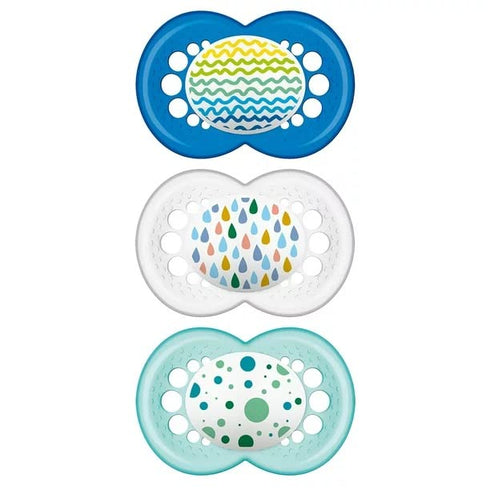 MAM Original Pacifier, Nipple Shape Helps Promote Healthy Oral Development, 3 Pack,