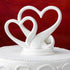 KateMelon Wedding Accessories Double Heart Cake Topper, White, 4-3/4-Inch Tall