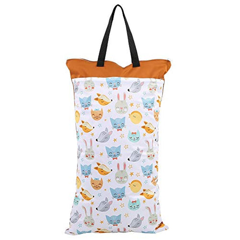 Large Hanging Wet/Dry Pail Bag for Cloth Diaper,Inserts,Nappy, Laundry with Two Zippered