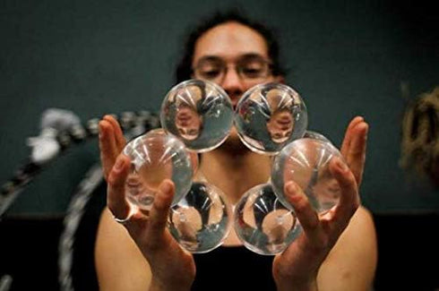 DSJUGGLING 4pcs Clear Acrylic Contact Juggling Ball Kits, Mini Transparent Practice Balls for Small Hands (4 x 50 mm)