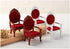 Dollhouse Couch Miniature Chair, 1:12 Wood Retro Vintage Upholstered Victorian Armchair
