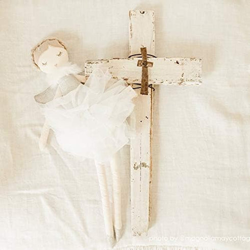 Mon Ami Angel Stuffed Doll, 15" Silver Plush Doll for Little Girls, Soft Elegant Toy or Room Decor