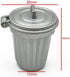 Adult Scene DIY 1:12 Dollhouse Miniature Furniture, Silver Trash Can Garbage Bin (30mm width, 26mm height, 35mm)