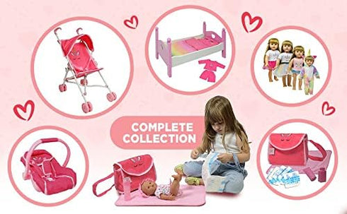 Unicorn Baby Doll Accessories - Pretend Play Kids Toys for Travel (Doll Stroller)