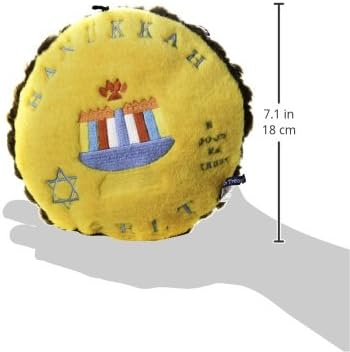 Chewish Treat Large Plush Dog Toy, 9 by 9-Inch, Hannukkah Gelt Squeaker, Multicolor
