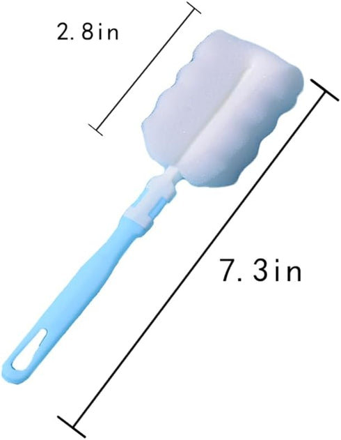 3PCS Bottle Brush,Bottle Washer Set Long Sponge Bottle Cleaning Brushes Baby Bottle Cleaner Brush, Nipple Brush, Blue, Green, Pink by EYAKEG