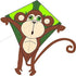 HENGDA KITE Kids Cartoon Monkey Kites with Flying Line