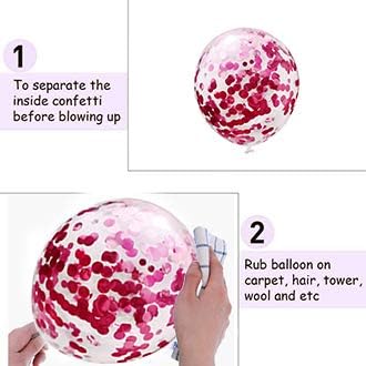 AULE Hot Pink and Pink Balloons, 12 inch, 60 Pcs Premium Latex Confetti Balloons for Party Decorations
