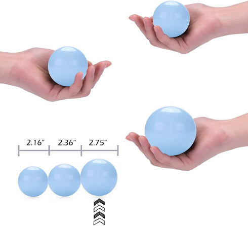 PlayMaty Ball Pit Balls, 2.75 inches, Plastic Phthalate & BPA Free, Crush Proof Stress Balls, Pack of 50 with Storage