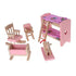 4 Set Dollhouse Furniture Kid Toy Bathroom, Bedroom, Kitchen Set