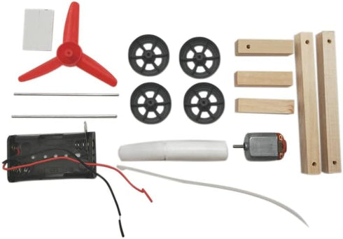 Wooden Science Experiment Kit Model Monoplane Electric Aerodynamic Car Educational DIY Scientific Research Tutorials