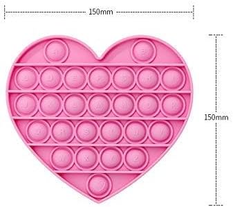 Pink Heart Pop Bubble Fidget Sensory Toy for Kids, Xmas Gift with Alphabets, Birthday Party Prize