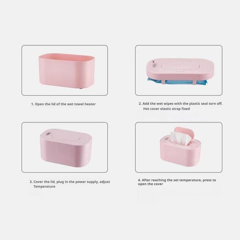 CTDWNT Portable Baby Wipe Warmer, Large Capacity Moist Wipe Dispenser with LED Display, Quiet & Even Heating, Diaper