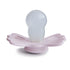 Symmetrical 6-18 FRIGG Lucky SilkySoft Silicone Baby Pacifier | Made in Denmark | BPA-Free (White Lilac/Twilight Mauve