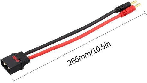 SoloGood 2pcs QS8 Charge Lead QS8 to 4mm Bullet Banana Connector Plug Charger Cable Lead 10AWG Silicone Wire for FPV RC