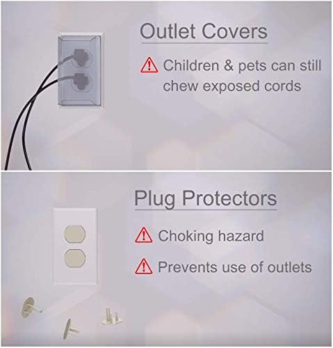 sleek socket 8-Foot No Shock Child Protector, Outlet & Plug Concealer with Protective Cord Clips, Flat Extension Cord