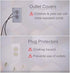 sleek socket 8-Foot No Shock Child Protector, Outlet & Plug Concealer with Protective Cord Clips, Flat Extension Cord