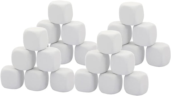 White EVA Foam Dices for Kids Graffiti and Creative Painting (24PCS)