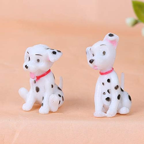 Dollhouse Family Set, Mini Animal Figures for 1:12 1:6 Scale Doll House, 6 Mini Plastic Dalmatians