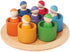 Rainbow '7 Friends' Set of Wooden Sorting & Matching Peg Dolls with Round Tray