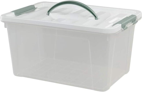 Saedy 14 Quart Latching Box - Clear Plastic Storage Bin with Lid and Handles