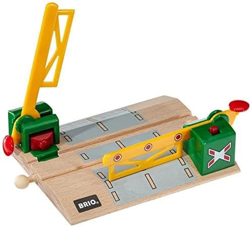 33750 Sets 3 BRIO World - Magnetic Action Crossing | Interactive Wooden Toy Train Accessory | Enhances Hand-Eye