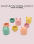 PandaEar Baby Bath Toys, 4 Pack Silicone Squeezable Bath Toys for Infants Toddlers 6-18 Months, Non Toxic Shower Toys