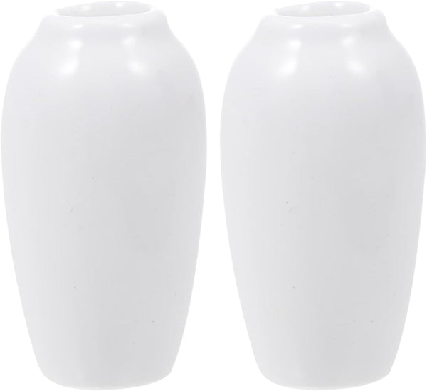 SEWACC 2Pcs Miniature Ceramic Vase, Dollhouse Mini Vase Model Furniture for Fairy Garden Decoration