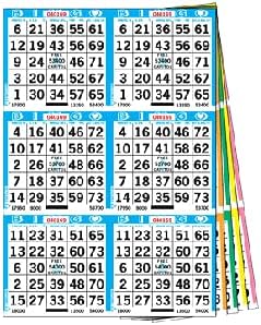 6 on 10 up Bingo Paper Cards- 50 Books- 500 Sheets- 10