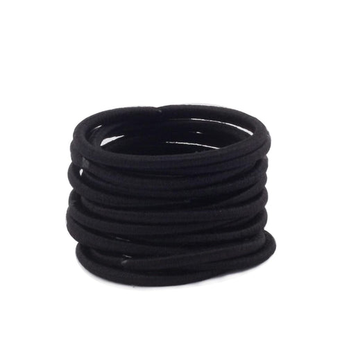 Baby Girls Hair Ties - No-Metal Hair Elastics Ponytail Holders (2 mm x 2.5 cm, Black)