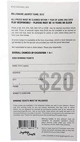 Prank Lottery Tickets and Scratch Cards, Look Real, $1 Million Winning Ticket Gag Set