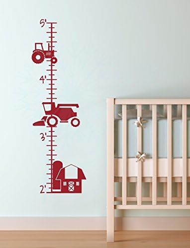 Wall Decor Plus More Farm Tractor Growth Chart - Vinyl Height Ruler Stickers for Boys