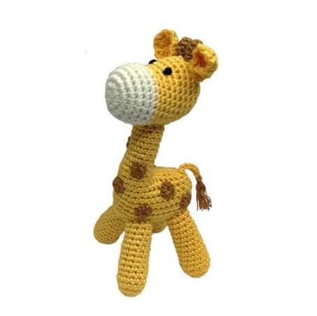 Organic Hand Crocheted Rattle, Giraffe