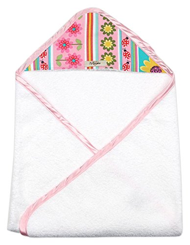 My Blankee Newborn Baby Girl Hooded, Pink Daisy Stripes